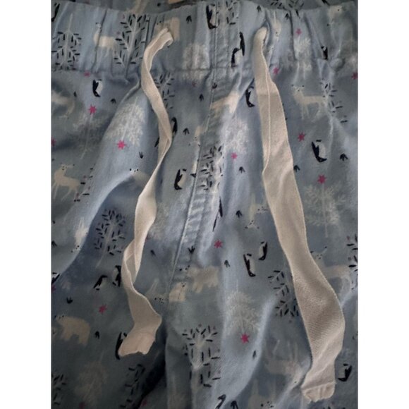Women J. Crew light blue penguin print flannel pajama pants size M christmas - Picture 5 of 6